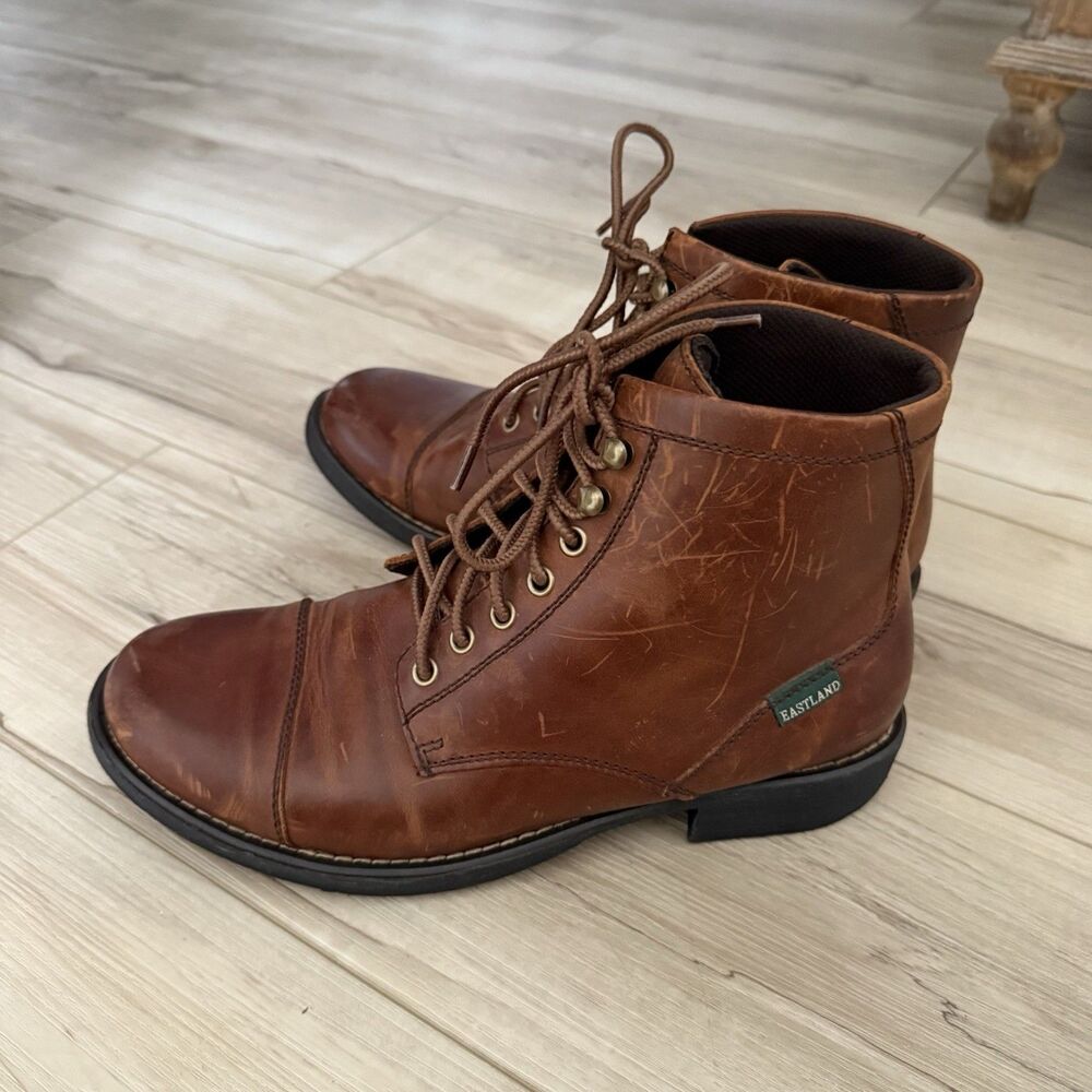 Eastland Men's High Fidelity 7204-04 Tan Brown Leather Boots Size 10W